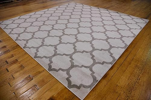 Vista 527 de Unique Loom Trellis Collection - Alfombra estilo marroquí de enrejado gris oscuro (8' 0 pies x 11' 0 pies)