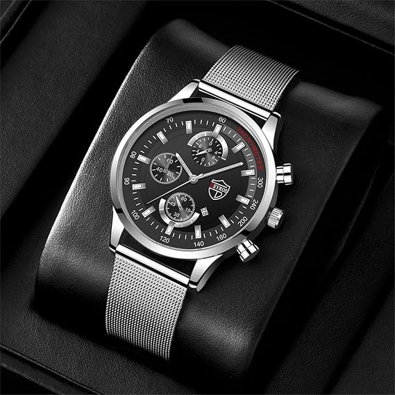 Mens Watches Casual Stainless Steel Analog Quartz Watch Men Wristwatch Clock Business Date Casual Watch Ceramic Watch Women (G, One Size)