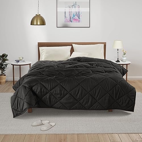 Miniatura 4 de LANE LINEN Manta reversible ligera de tamaño individual para cama y sofá  Manta de microfibra alternativa al plumón para todas las estaciones, fina,