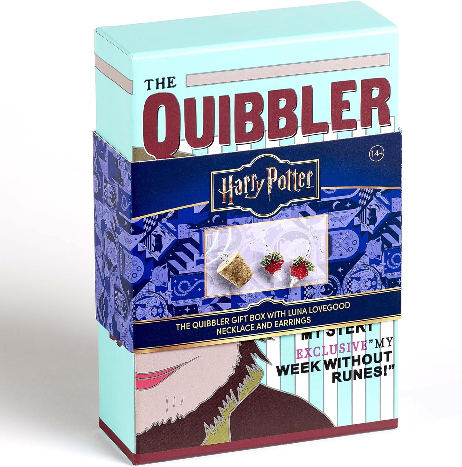 Harry Potter Quibbler Gift Box with Luna Beaded Cork Charm Necklace & Radish Earrings, One Size, Zinc, No Gemstone