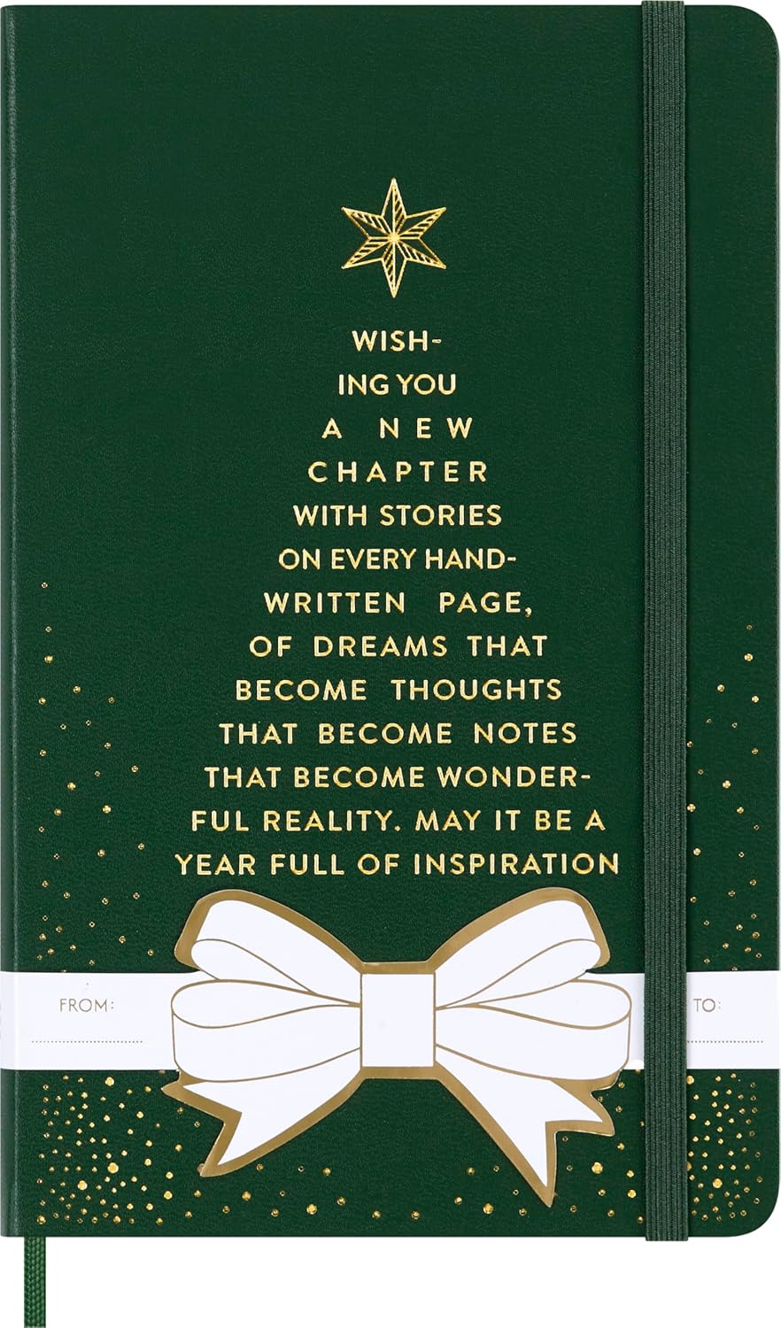 Moleskine Festive Holiday Notebook, Hard Cover, Ruled, Large (5" x 8.25"), Myrtle Green, 240 Pages