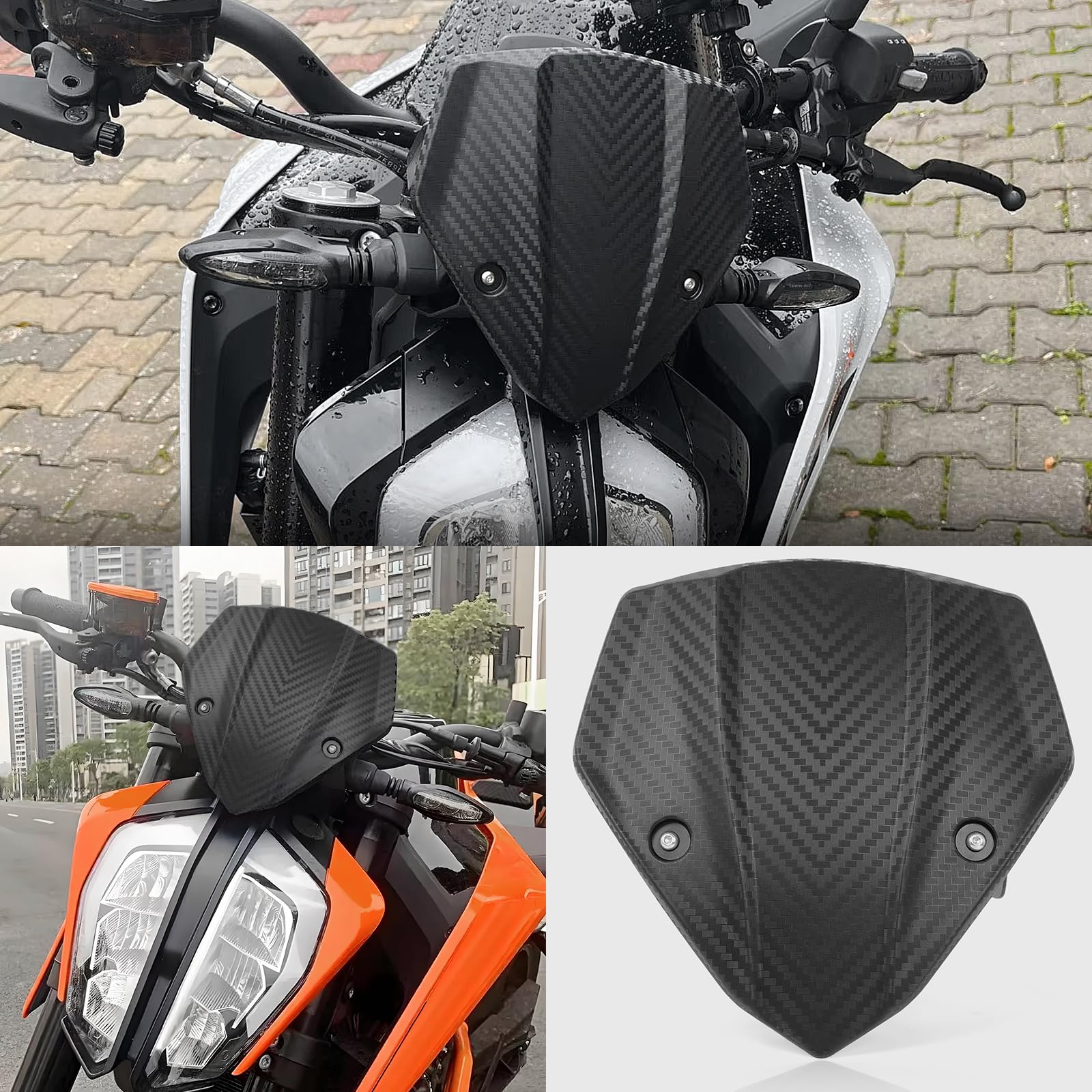 WOOGA Motorrad Windschutz scheibe Windschutz scheibe Front Windabweiser Schutz passend für K&T&M DUKE 790/890 DUKE790 DUKE890 2018 2019 2020 2021 2022 2023