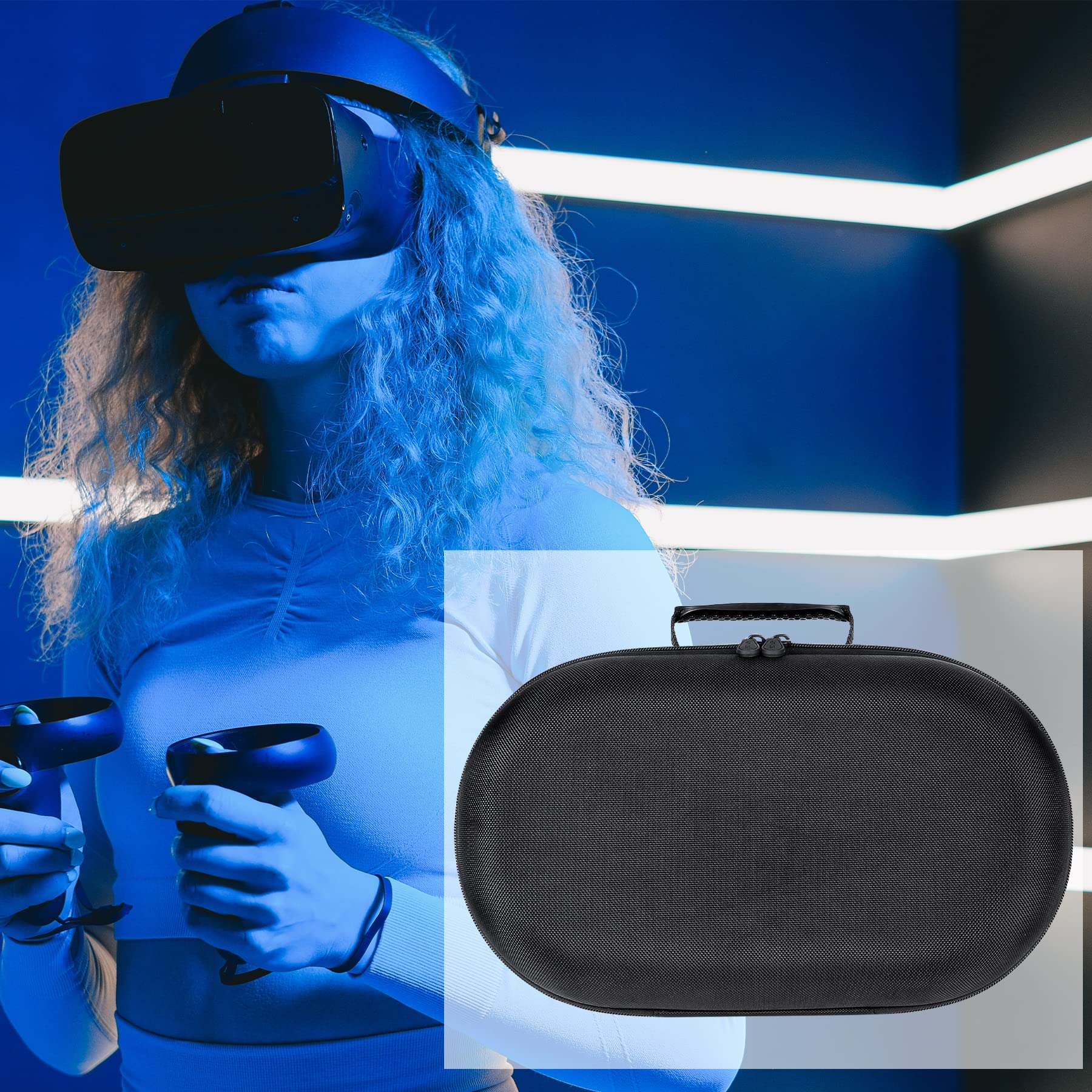 Aenllosi Custodia Case portatile per Meta Quest Pro/Meta Quest 3 Visore VR（Solo Borse）（Nero）