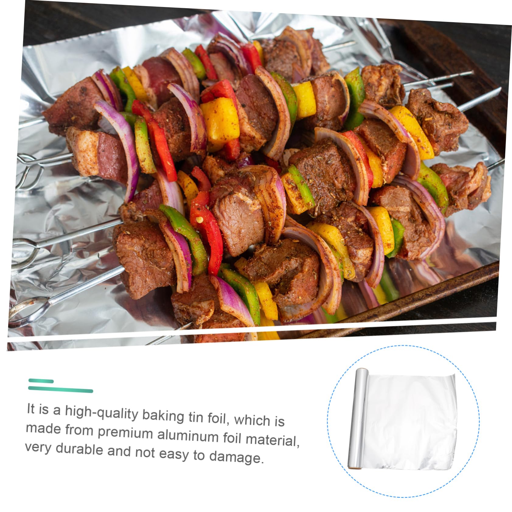 KICHOUSE Multi-purpose Baking Tin Foil Aluminum Foil Sheets for Food 230? Heat Resistant Bbq Kitchen Use