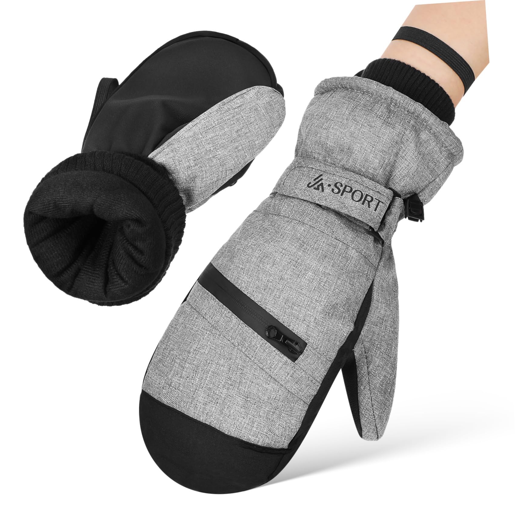 VICASKY Moufles de Ski D’Hiver XL, 1 Paire, Imperméables et Coupe-Vent