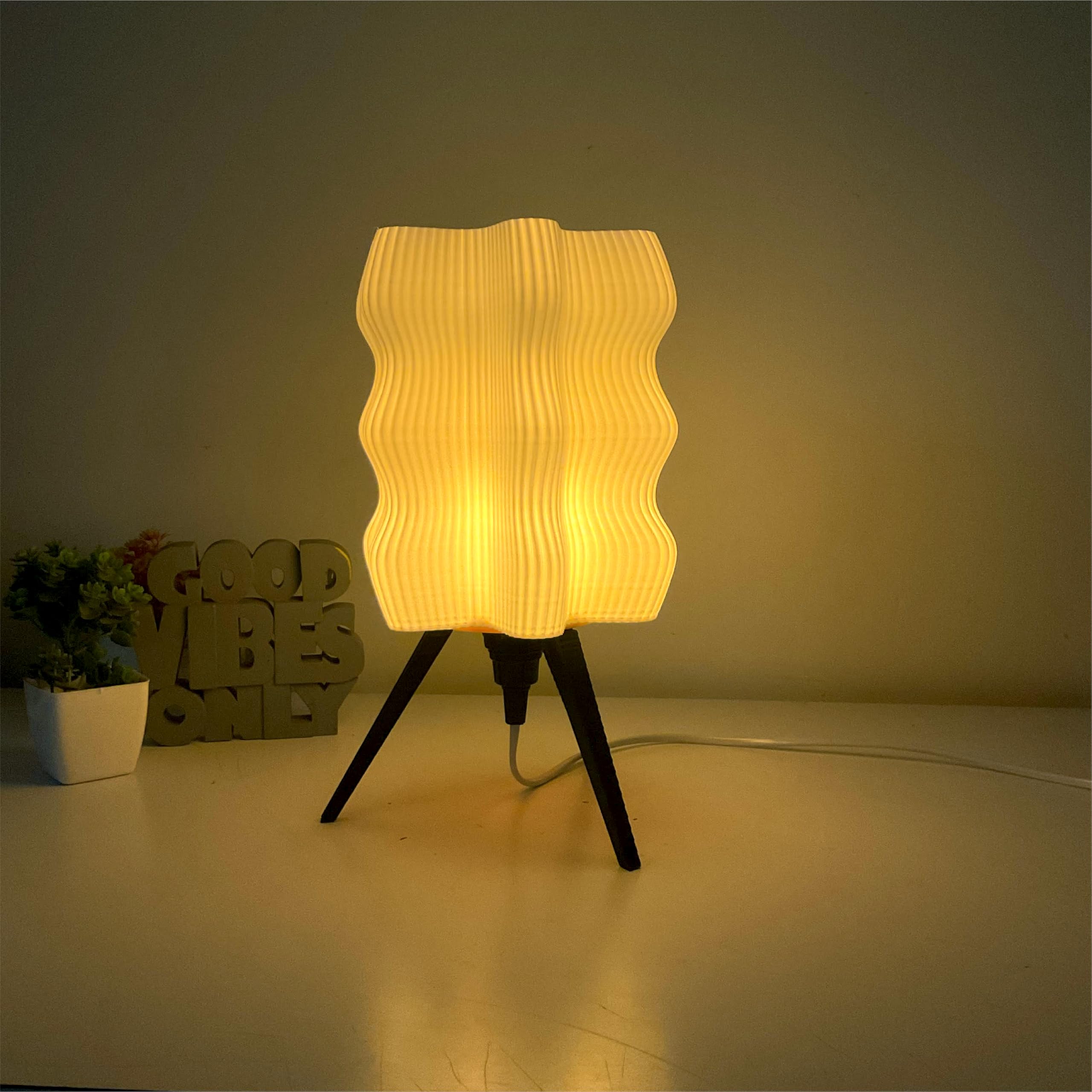 Modern Ripple Table Lamp | Stylish Bedside & Desk Lamp with E27 Bulb Holder | Warm Ambient Light for Bedroom, Living Room & Office | Elegant Home Decor Accent-image-30