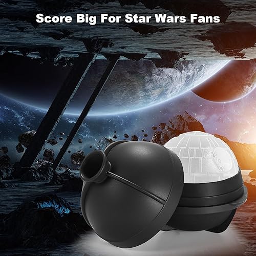 Miniatura 4 de Molde de cubo de hielo 3D de Star Wars Death Star Wars, regalos de Star Wars, ideas para adultos, hombres y mujeres, bandeja redonda de silicona