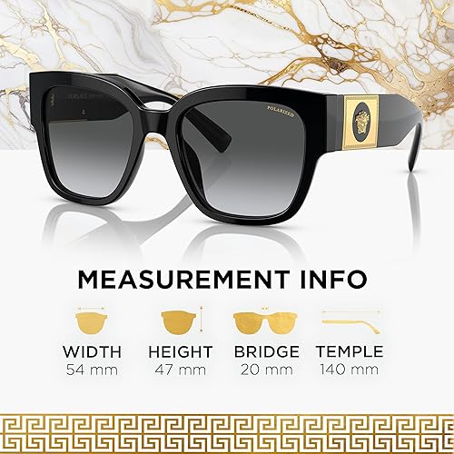 Miniatura 5 de Versace VE4437U PILLOW Shape Gafas de sol con eSHADES Paquete de gafas de lujo, Negro polarizado Gris polar gradiente Polarizado 2.126 in, 54 mm