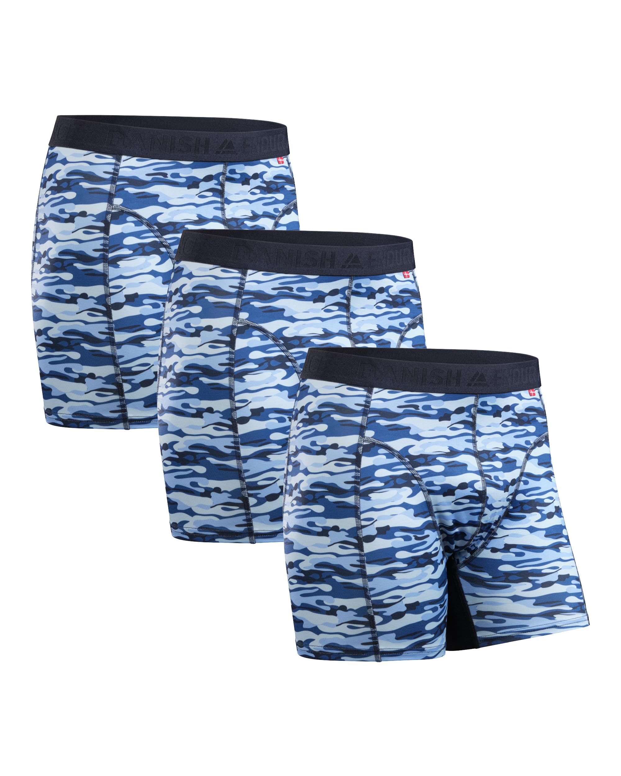 DANISH ENDURANCE Boxer Uomo Sportivi, Mutande Uomo Aderenti in Microfibra, Elasticizzati, Intimo per Sport, da Uomo, 3 Paia