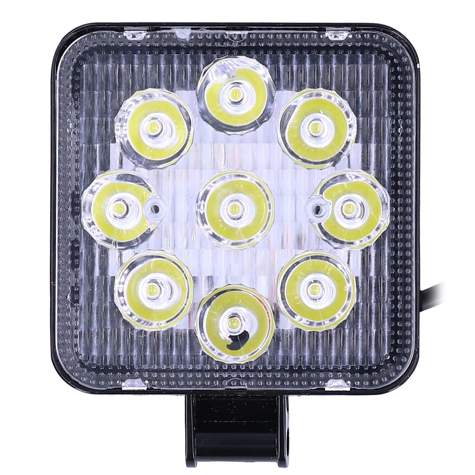 27W Square Spotlight 9LEDs, High Brightness Floodlight, Work Lamp with Adjustable Mounting Brackets, Aluminum Alloy PC Material, Universal, Auto Accessory