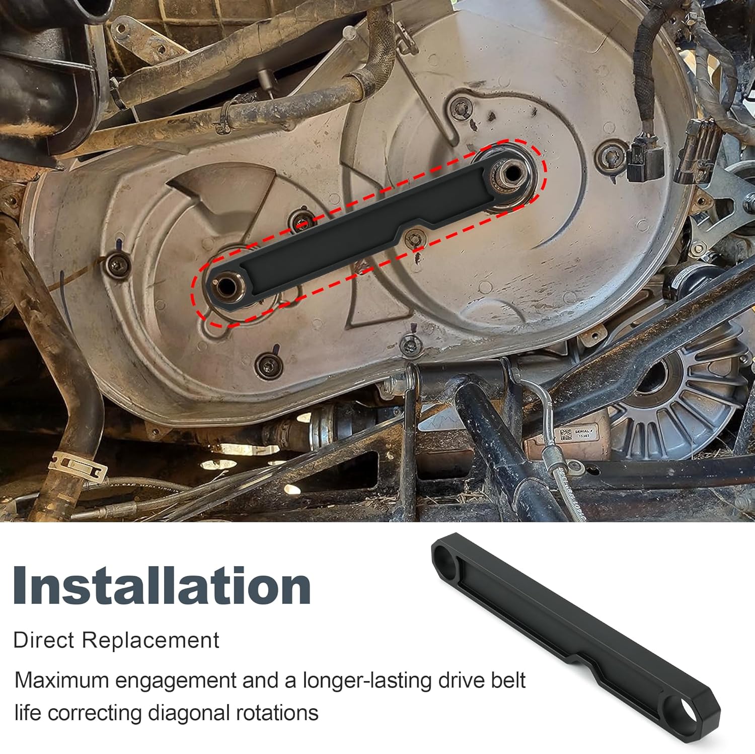 Transmission Crankshaft CVT Primary Drive Secondary Clutch Shaft Alignment Tool for Polaris RZR XP 1000, XP 4 1000 2014-2023 Black