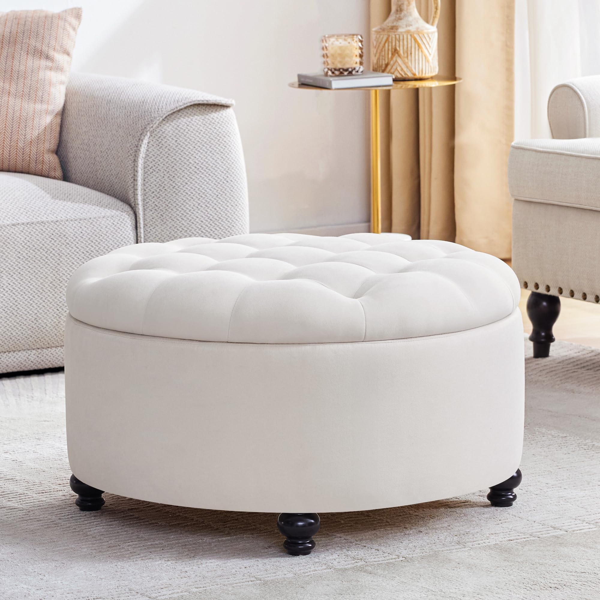 GAOMON 33" Large Square Ottoman with Storage, Lift Top