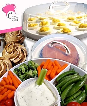 Crazy Chef 6-in-1 Collapsible Cupcake and Cake Carrier with Lid