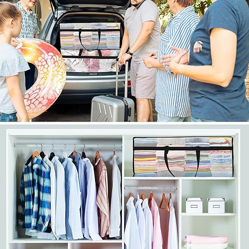 Miniatura 7 de Fixwal Paquete de 4 bolsas de mudanza, suministros de mudanza, bolsas de almacenamiento grandes de gran tamaño con correas de mochila, asas fuertes,