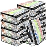 Hlimior 10 Pcs Extra Large Clear Travel Packing Cube，16 x 12 x 4 Clear Vinyl Zippered Storage Bags See Through Moving Bag Plastic Storage Bags PVC Multipurpose Pouch with Handle for clothing Storage