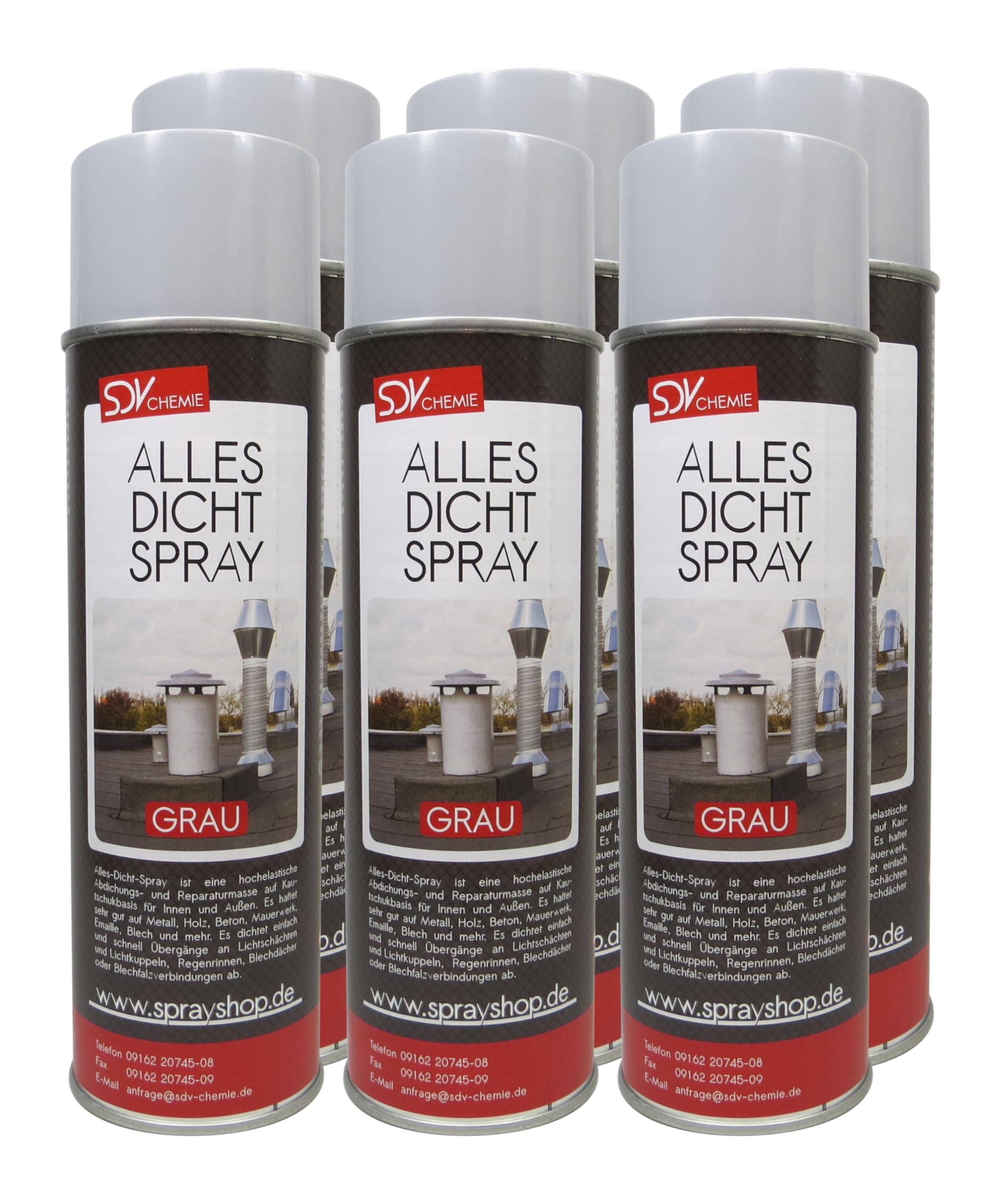 SDV Chemie Allesdichtspray grau 6x 500ml Abdichtspray