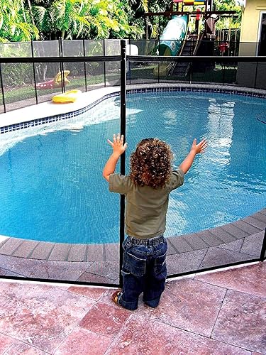 WaterWarden WWF424 - Valla de malla para piscina enterrada de 4 pies para proteger a niños y perros (dos secciones de 12 pies de largo), 4 x 24