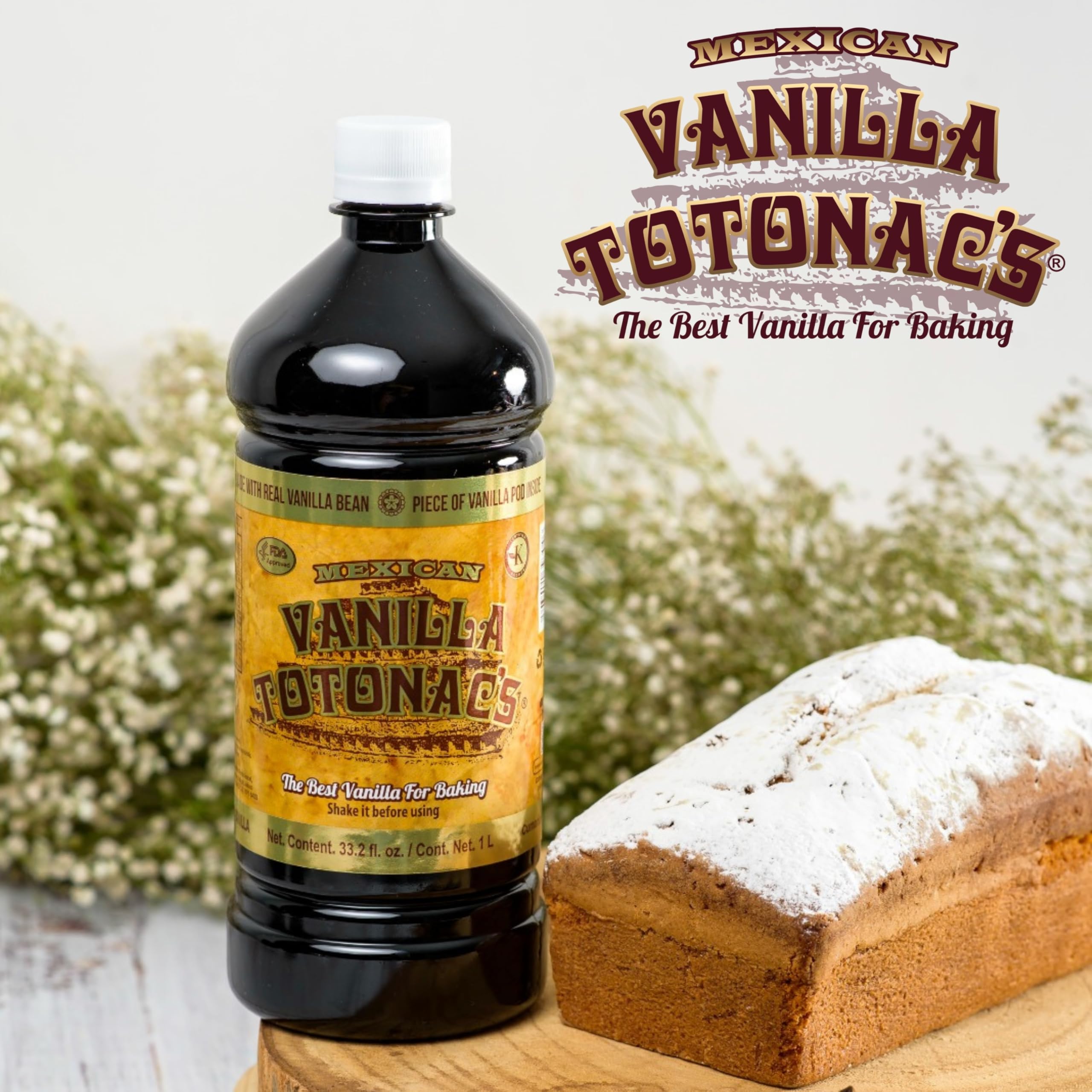 Mexican Vanilla Totonac's Pure Vanilla Flavoring, 33.2 onzas líquidas