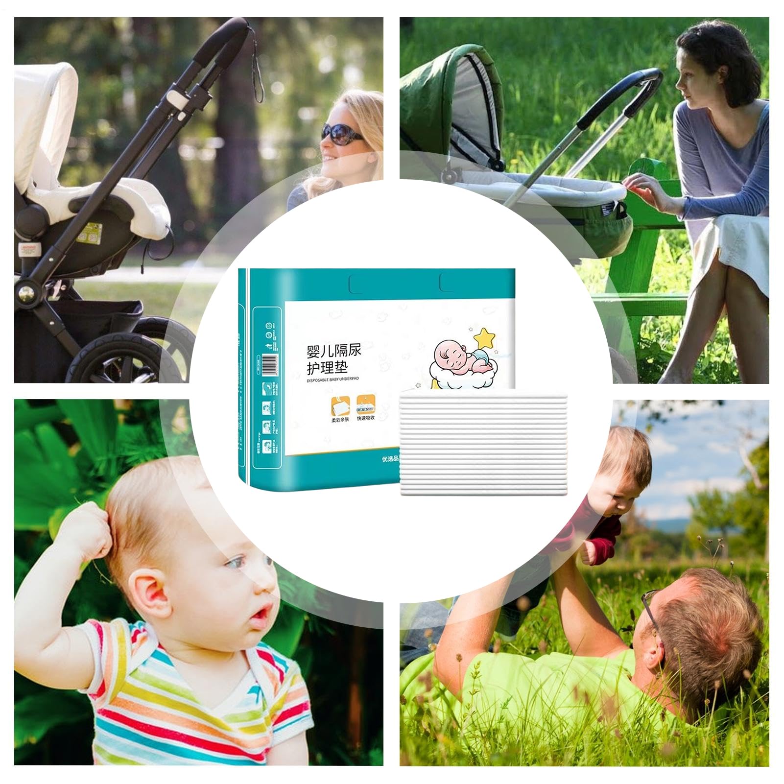 Cambiador Impermeable Protectores Transpirables con Alta Absorción | 40 Piezas De Cambiadores De Pañales Portátiles Para Bebés Niños y Niñas en Cama Hogar Viajes