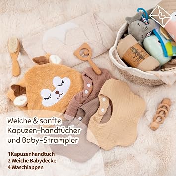 Baby Gift 30-Piece Newborn Gift Baby Set for Birth (Brown)