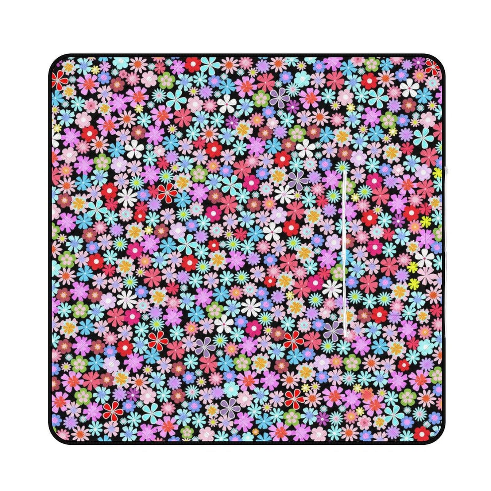 3D Impression Motif De Fleurs Couverture Pique Nique Tapis De Plage Anti Sable Matelas De Plage Tapis Picnic pour Le Voyage, Le Camping, Les Vacances, Etc 200x200cm