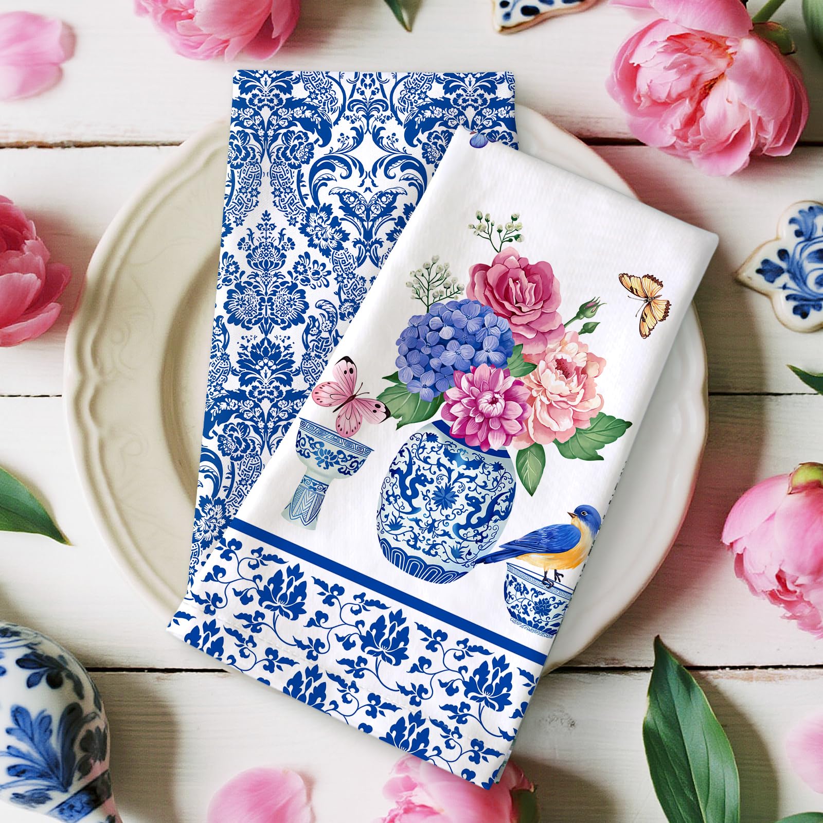 Asciugamani da cucina in stile western con fiocco rosa