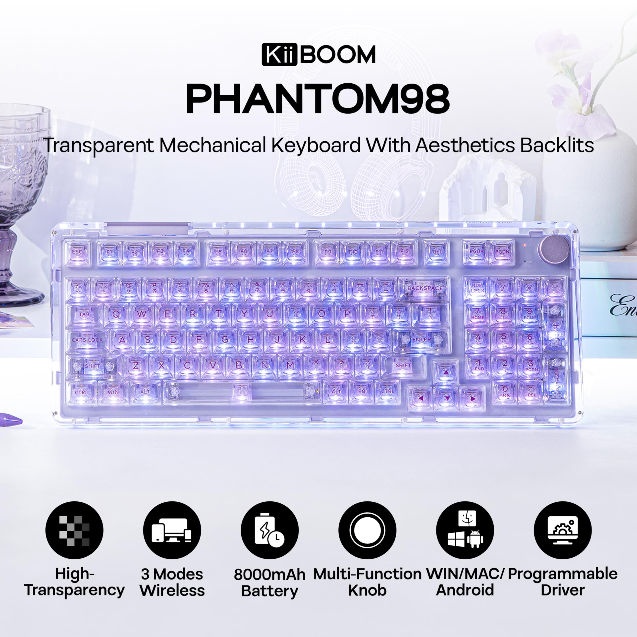 Amazon.in: Buy KiiBoom Phantom 98 Hot Swappable Crystal Gasket