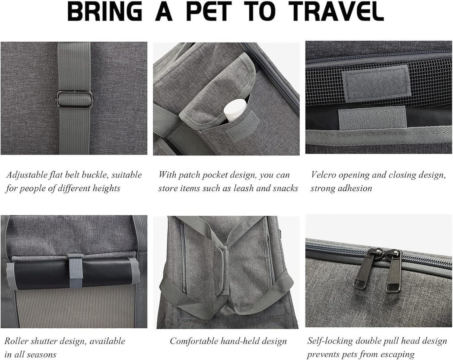 Transportín Rodante Desmontable para Perros y Gatos hasta 9kg, Mascotero Plegable de Lado Blando para Viaje, Jaula Plegable para Mascotas Pequeñas con Ruedas Ex, Black