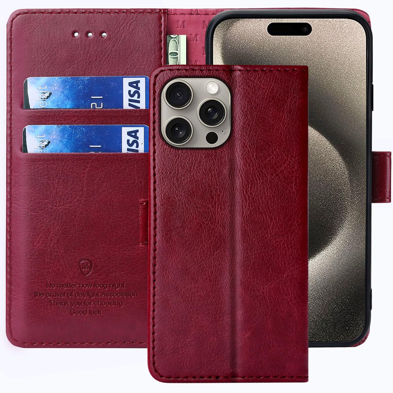 Funda De Piel Tipo Cartera Para IPhone 17, 16, 15, 14