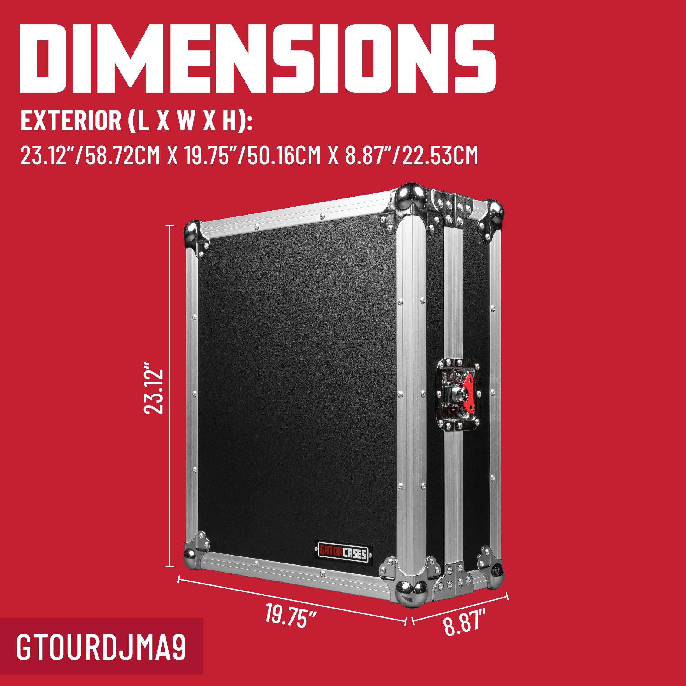 Gator Cases G-Tour Series Flight Case – Tourkoffer für Pioneer DJM-A9 Mixer – 9 mm Sperrholz, Eva-Schaum, abnehmbare Frontplatte & Heavy-Duty-Hardware (G-TOURDJMA9), Schwarz