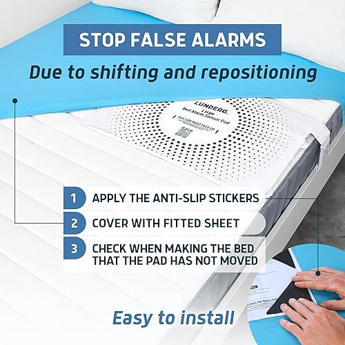 Miniatura 6 de Lunderg Alarma de cama grande para adultos mayores, almohadilla de sensor inalámbrico (20 x 30 pulgadas) y buscapersonas, alarmas de seguridad y