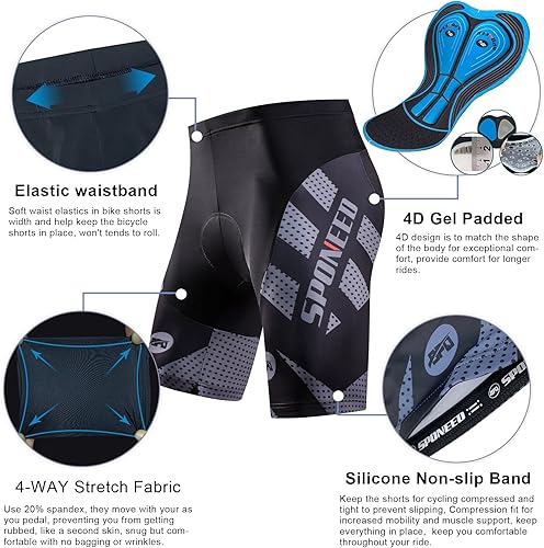 Miniatura 4 de sponeed Jersey de ciclismo Trajes de manga corta para hombre, ropa de bicicleta de carretera, pantalones cortos acolchados