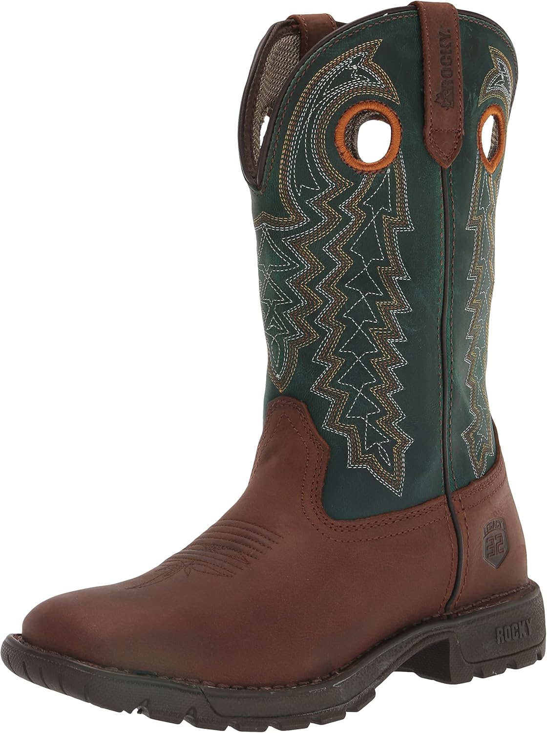 Rocky Women's Legacy 32 Western Boot, Brown and Teal, 8