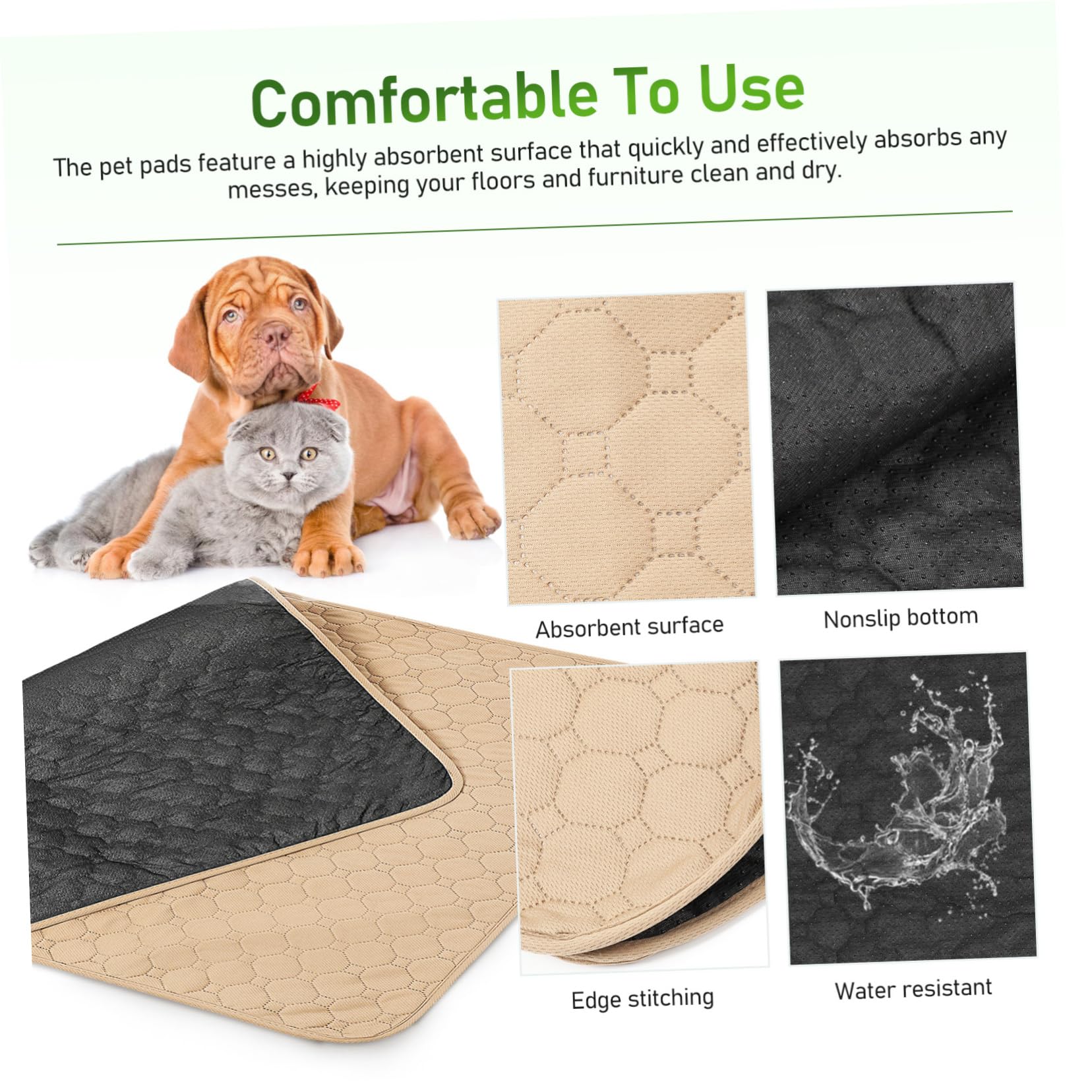 2piezas Almohadillas Impermeables Anti-orinar para Gatos y Perros Empapadores para Orina De Mascotas Lavables para Entrenamiento De Baño y Protección De Camas De Perros Unidades