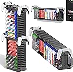 Kytok Video Game Disc Rack Tower Storage Holder Stand Universal for PS5/PS4/ XBOX One/Series/Nintendo Switch Game, Game Organizer Shelf Display Stand for Wall Mount/Desk/Floor with Controller Holder