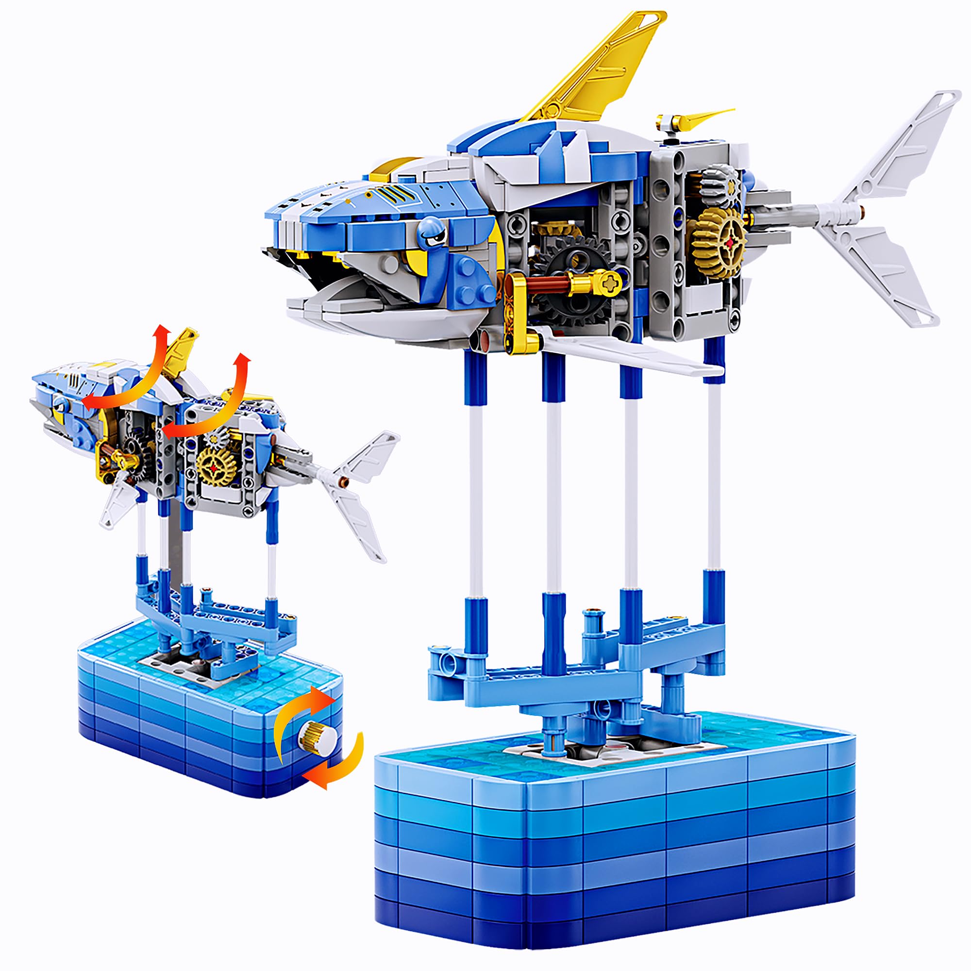 CAEROKEERLShark Building Block Set - 581 PCS, Gear Playset, Marine Animal Set, Inspires Children's Creativity, STEM Educational Toys Gifts for Kids, Adults, Boys and Girls Ages 8 and Up