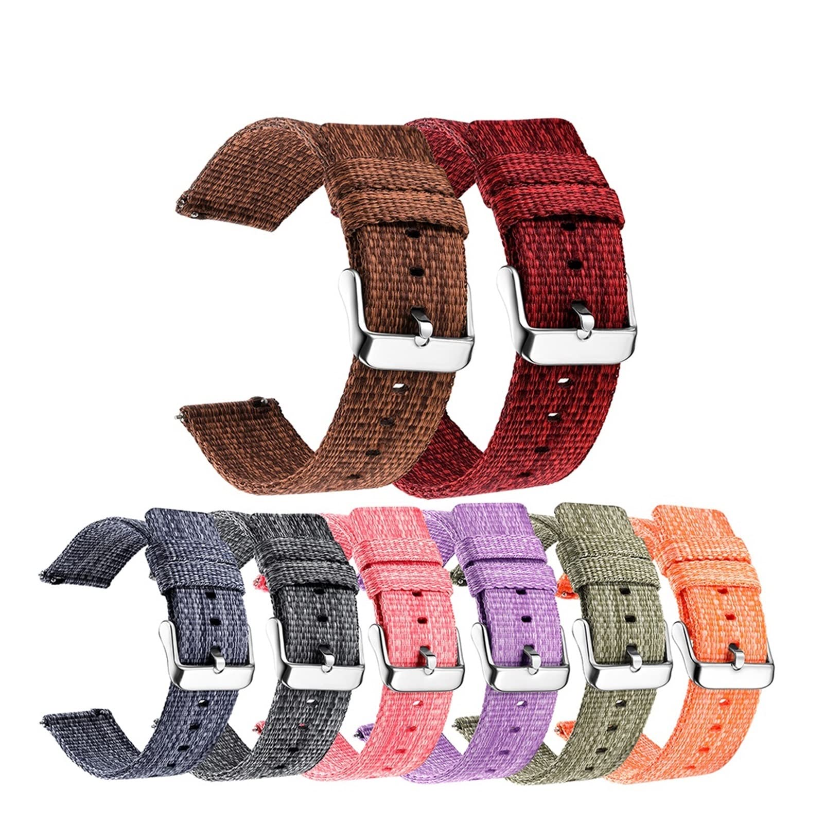 Bracelet de montre pour homme, Bracelet de montre à dégagement rapide de largeur 18/20/22/24mm bracelets de montre en nylon tissé fin bracelet de montre en nylon