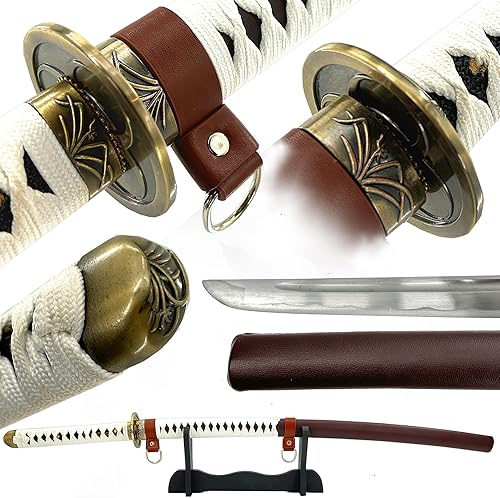 MedievalDepot Battle Ready - Espada katana japonesa - Acero de alto carbono 1045, forjada a mano, hoja de 28 pulgadas