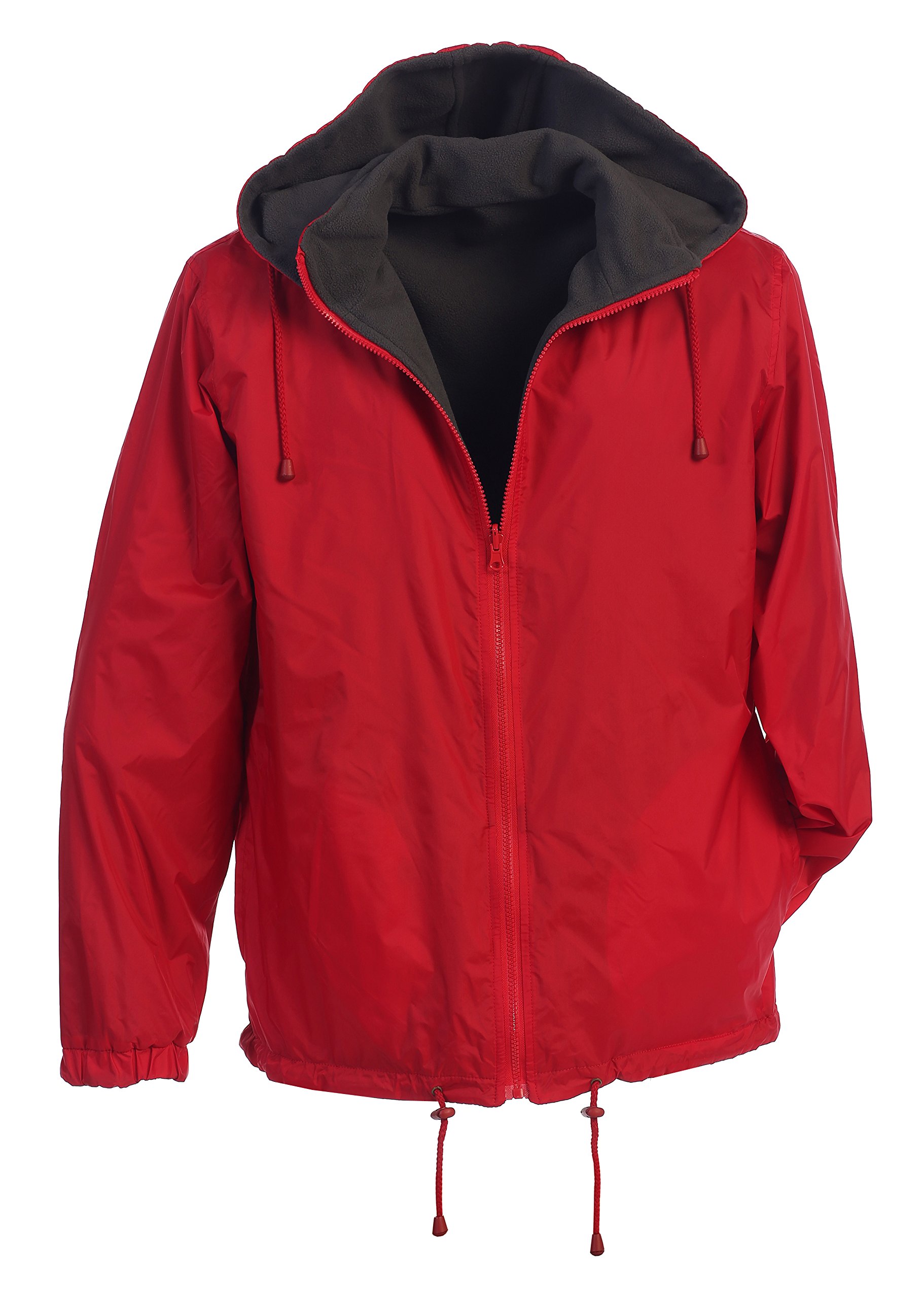 Gioberti Mens Reversible Rain Jacket With Polar Fleece Lining