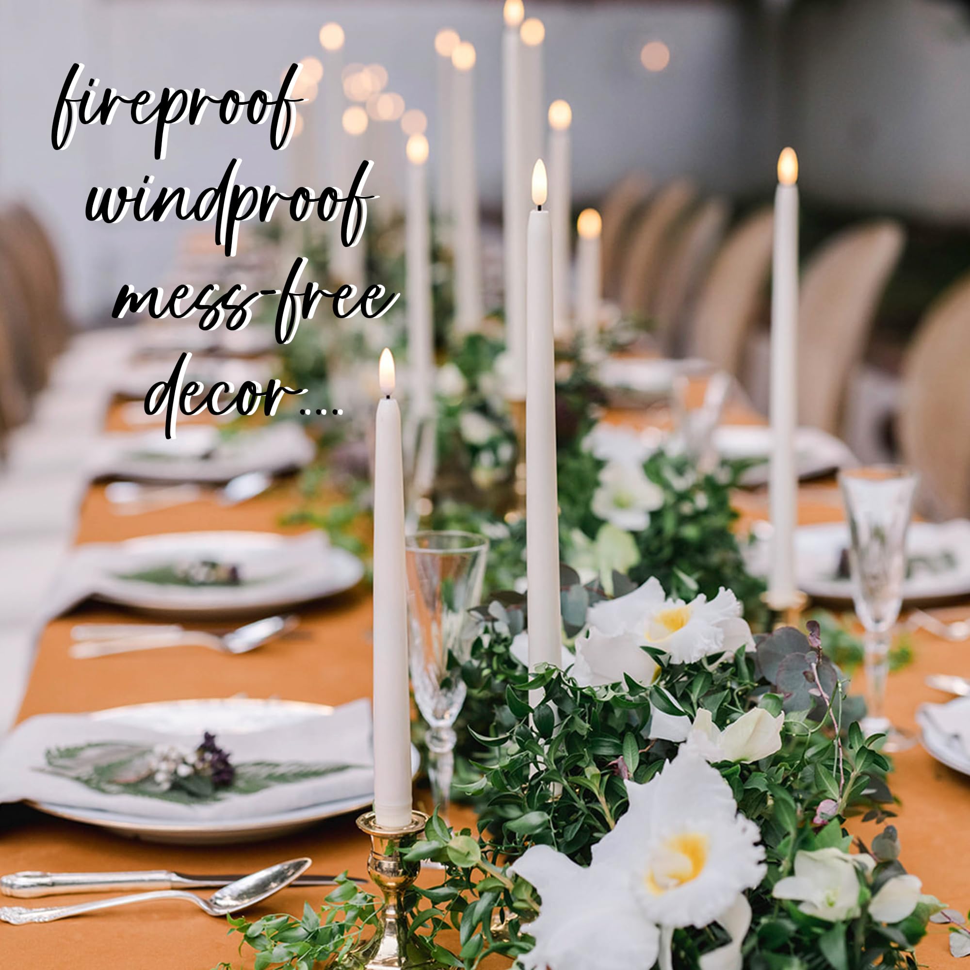 Enchanted Spaces Set Of 10 Flameless LED Ivory 10 Taper