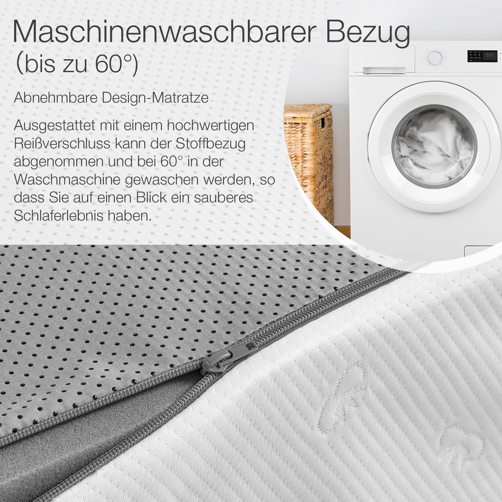 Novilla Matras 140 x 200 cm H2 Gel Memory Foam koudschuimmatras 7 zones schuim rolmatras ademend ondersteunend beweging isolatie Oeko-Tex 24 cm