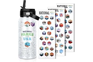63 National Parks Water Bottle with Travel Stickers