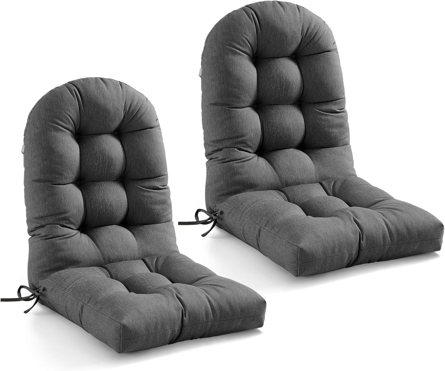Set of 2 Adirondack Chair Cushion High Back Tufted Outdoor Seat Cushion 48x21x4 Inch Waterproof Patio Furniture Cushion for Rocking Chairs, UV Fade Resistant Garden Cushion,Dark Grey