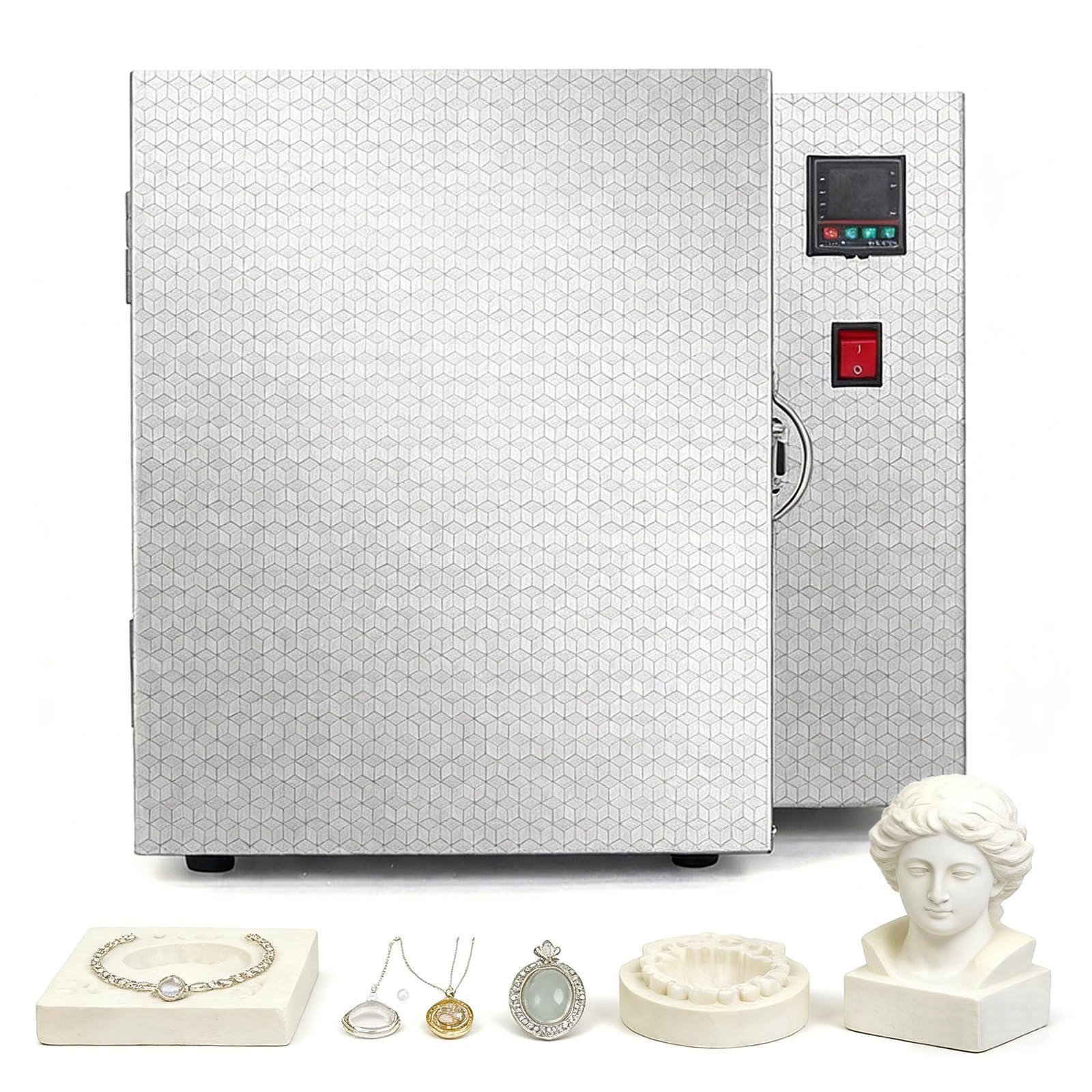 Elektrischer Brennofen für Keramik zu Hause, Digitaler PID-Regler mit ±1°C Genauigkeit, Mini-Brennofen für Schmuck, Metall-Ton, Keramik, Emailschmelzen, DIY-Bastelarbeiten (15x15x20cm)