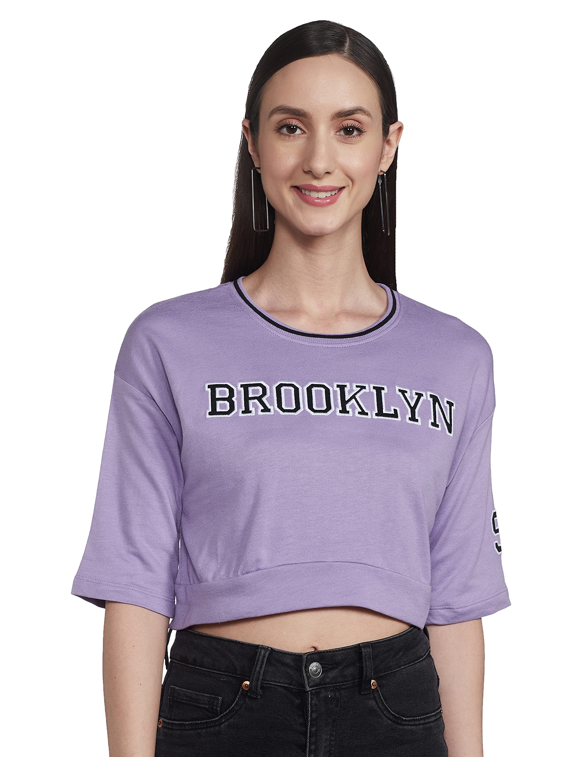 max Women Printed Round Neck Crop Regular Fit T-Shirt-picture-59