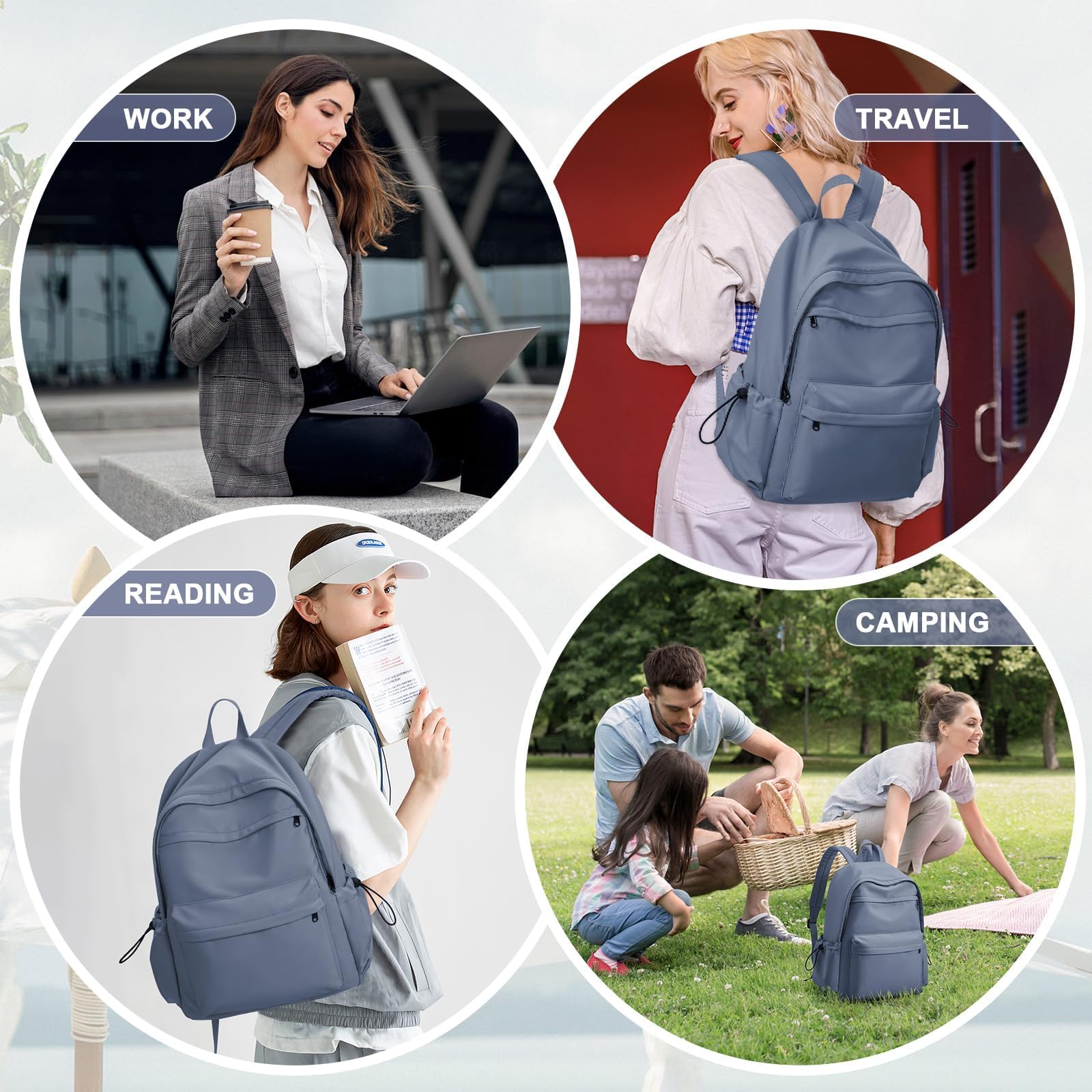 HYC00 Zaino Scuola Superiore Ragazza,Zaino da Scuola Media Ragazzo Zaino Università Leggero Resistente all'acqua College Casual Daypacks, Zaino PC 14 Pollici Zaini Scuola Cartella Adolescente