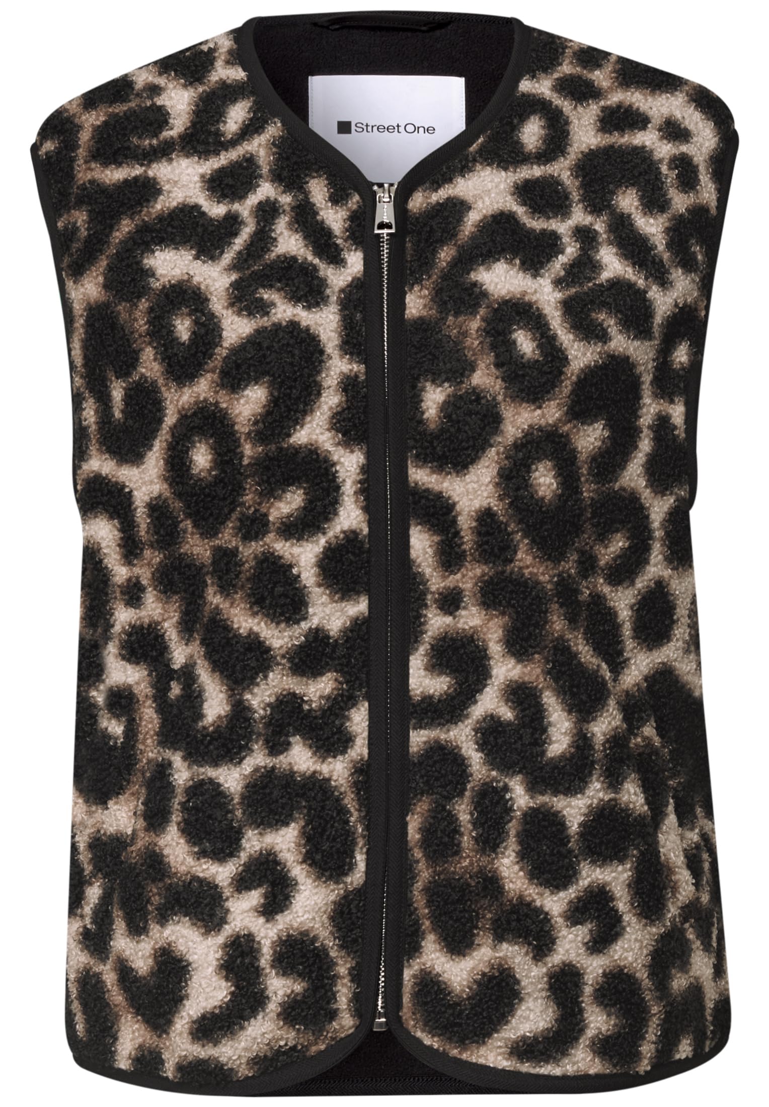 Street One Damen 2200666 Teddy-Weste mit Zipper und Corddetails (1er Pack)