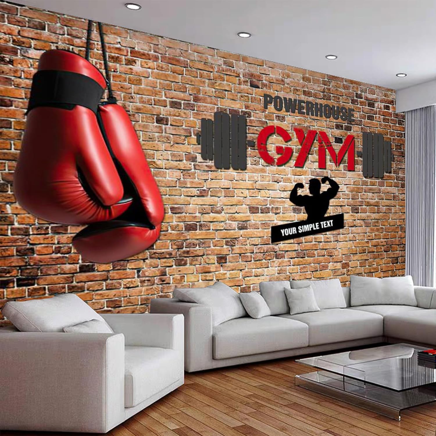 Panoramiczna tapeta fitness tapeta z włókniny wzór cegły plakat Trompe l'oeil Mural 3D sztuka dekoracja ścienna salon sypialnia 450x315 cm 1784b