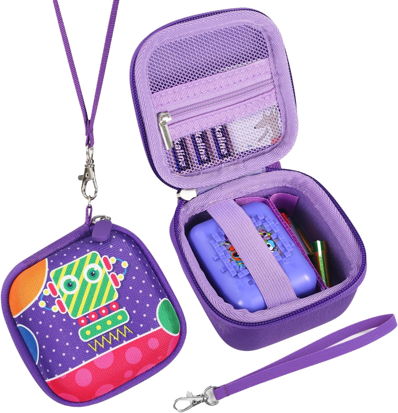 OziralProtective Bag Compatible with Bitzee Digital Pet, Interactive Toy Hard Eva Carry Bag for Bitzee Digital Pet Interactive Animal Electronic Virtual Pet Game Machine (Purple)