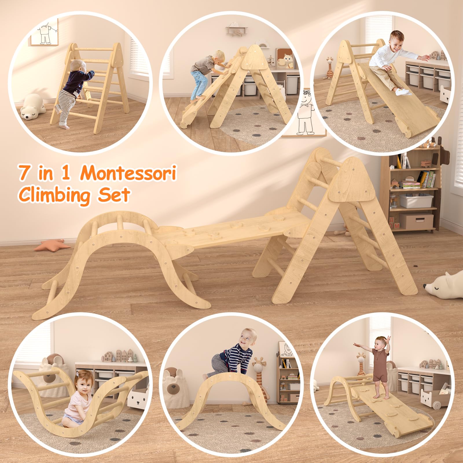 Madera Alupe Columpio Columpio Trapecio De Madera Con Anillas Para